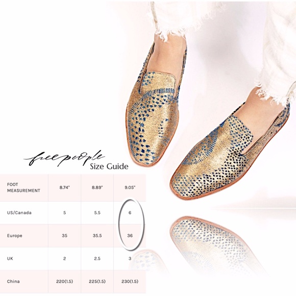 Free People Snake Eyes Loafer/ Gold and Blue 6 - Picture 3 of 3